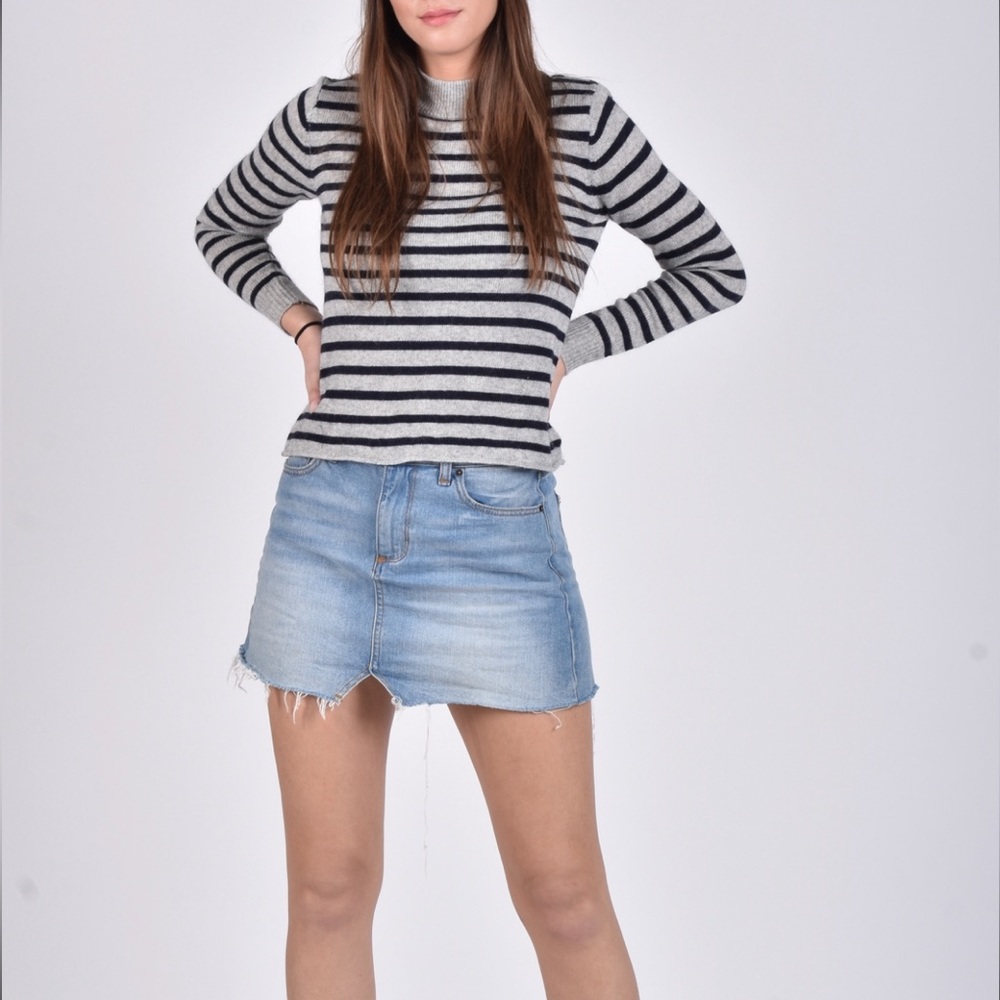 Grey and Blue Striped Sweater